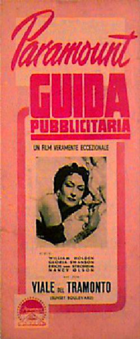 Sunset Boulevard Original 1950 Italian Movie Pressbook