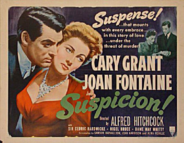 Suspicion Original R1953 U.S. Half Sheet Movie Poster