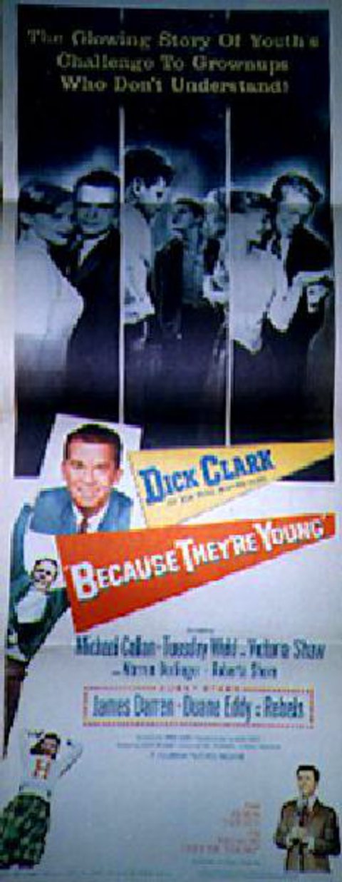 Because They're Young Original 1956 U.S. Insert Movie Poster