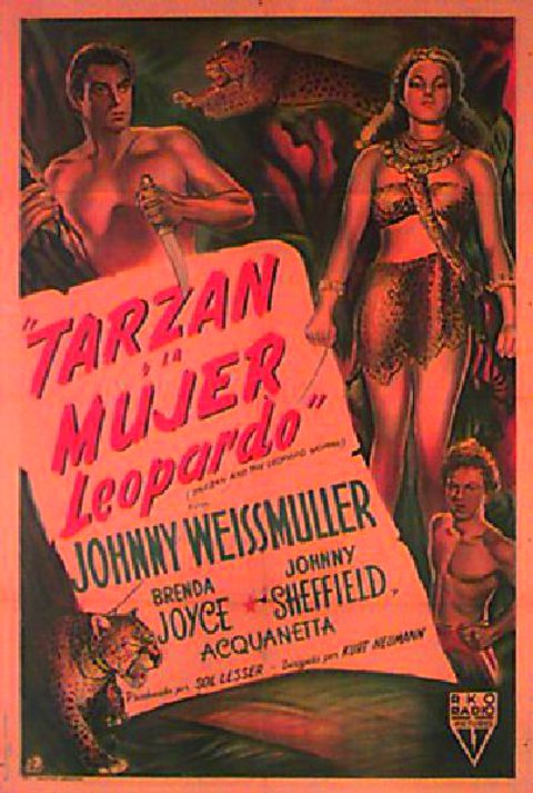 Tarzan and the Leopard Woman Original 1945 Argentine Movie Poster