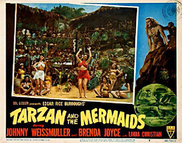 Tarzan and the Mermaids Original 1948 U.S. Scene Card