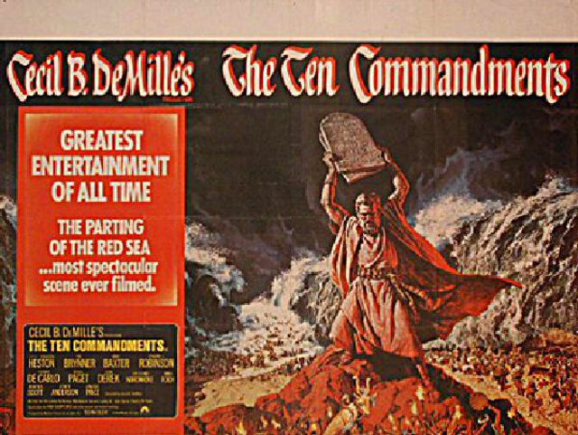 The Ten Commandments Original R1960s British Quad Movie Poster