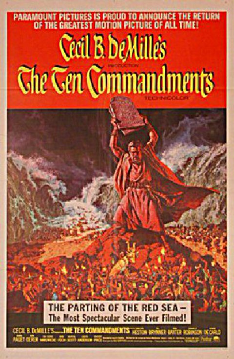 The Ten Commandments Original R1966 U.S. One Sheet Movie Poster