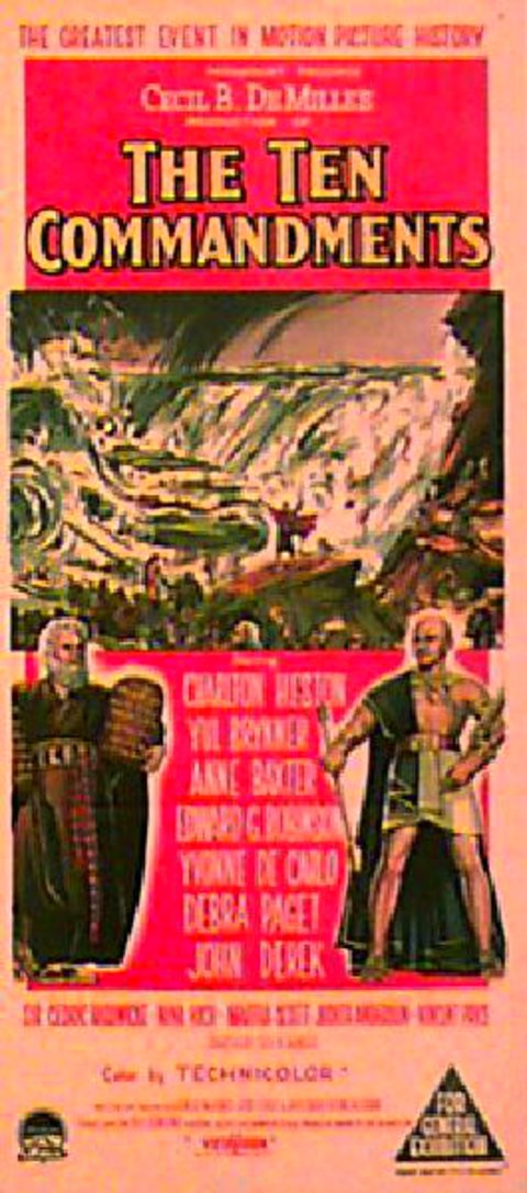 The Ten Commandments Original 1956 Australian Daybill Movie Poster