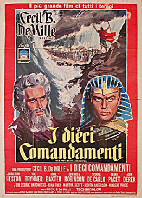 The Ten Commandments Original R1960s Italian Due Foglio Movie Poster