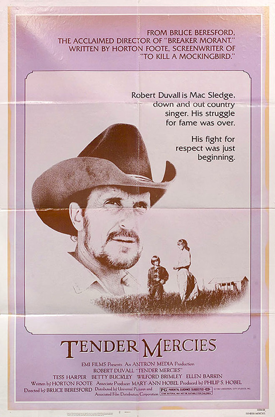 Tender Mercies Original 1983 U.S. One Sheet Movie Poster