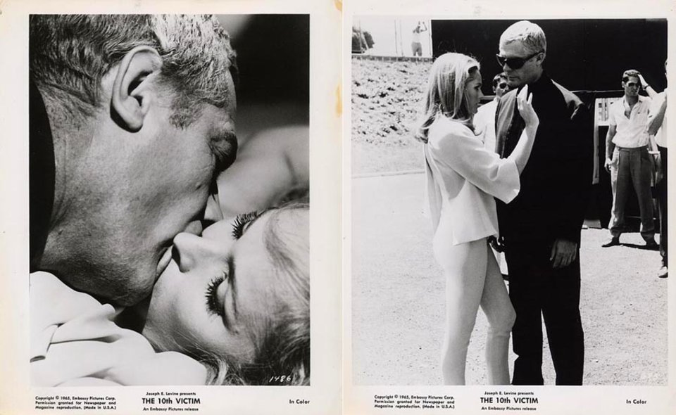 The Tenth Victim Original 1967 U.S. Silver Gelatin Single-Weight Photo Set of 2