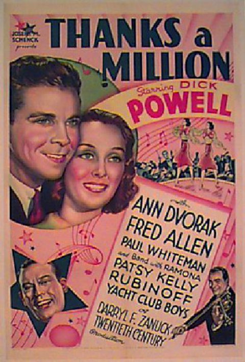 Thanks a Million 1935 U.S. One Sheet Poster
