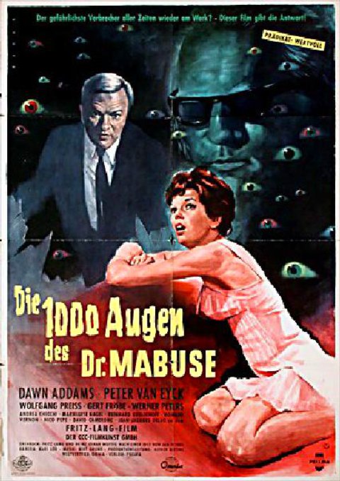 The 1,000 Eyes of Dr. Mabuse 1960 German A1 Poster
