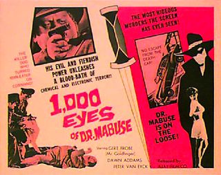 The 1,000 Eyes of Dr. Mabuse Original 1960 U.S. Half Sheet Movie Poster