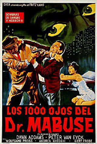 The 1,000 Eyes of Dr. Mabuse Original 1960 Argentine Movie Poster