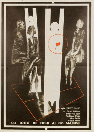 The 1,000 Eyes of Dr. Mabuse Original 1960 Romanian B2 Movie Poster
