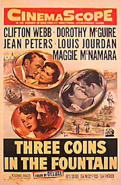 Three Coins in the Fountain 1954 U.S. One Sheet Poster