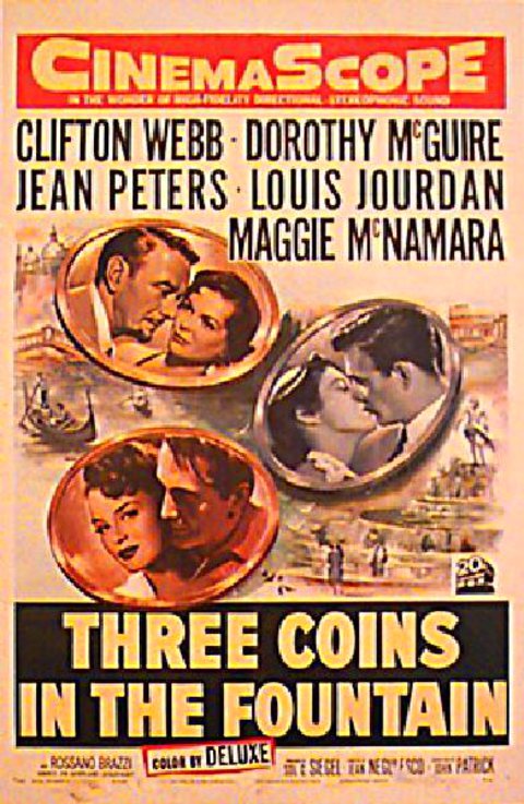 Three Coins in the Fountain Original 1954 U.S. One Sheet Movie Poster