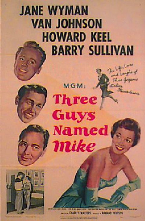 Three Guys Named Mike Original 1951 U.S. One Sheet Movie Poster