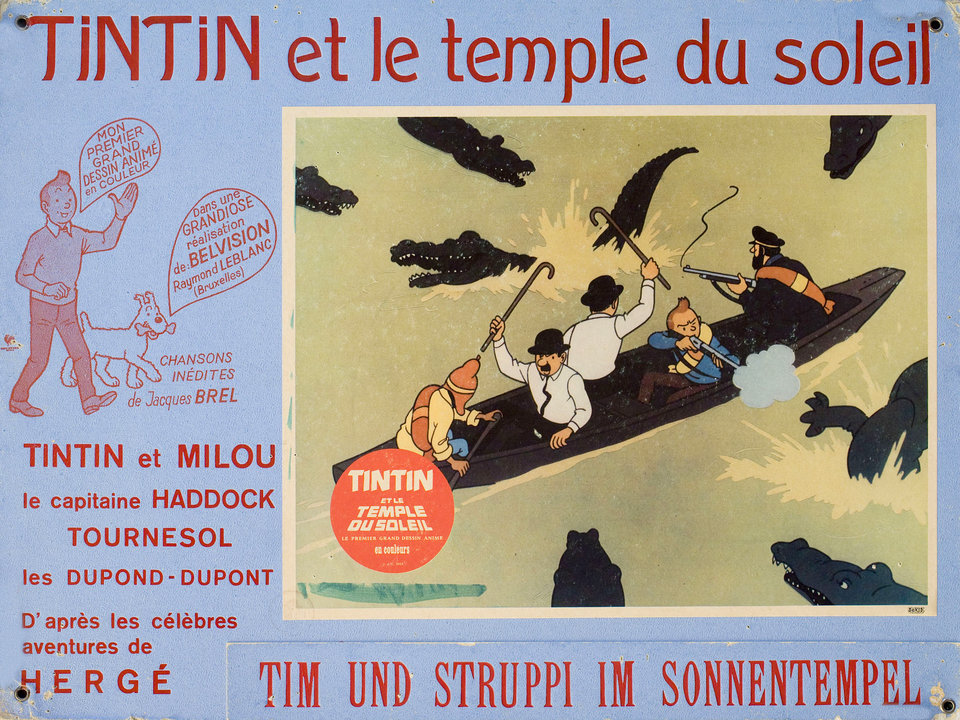 Tintin and the Temple of the Sun Original 1970 Swiss Scene Card