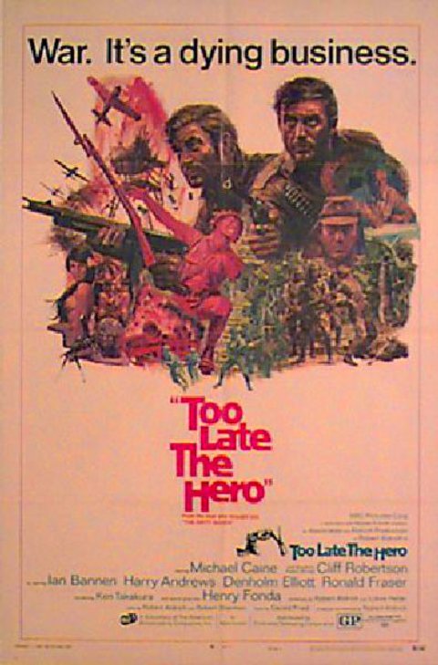 Too Late the Hero Original 1970 U.S. One Sheet Movie Poster