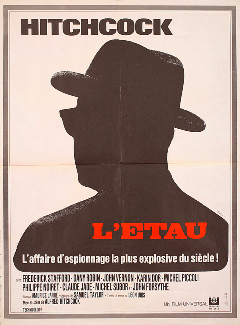 Topaz Original 1969 French Moyenne Movie Poster