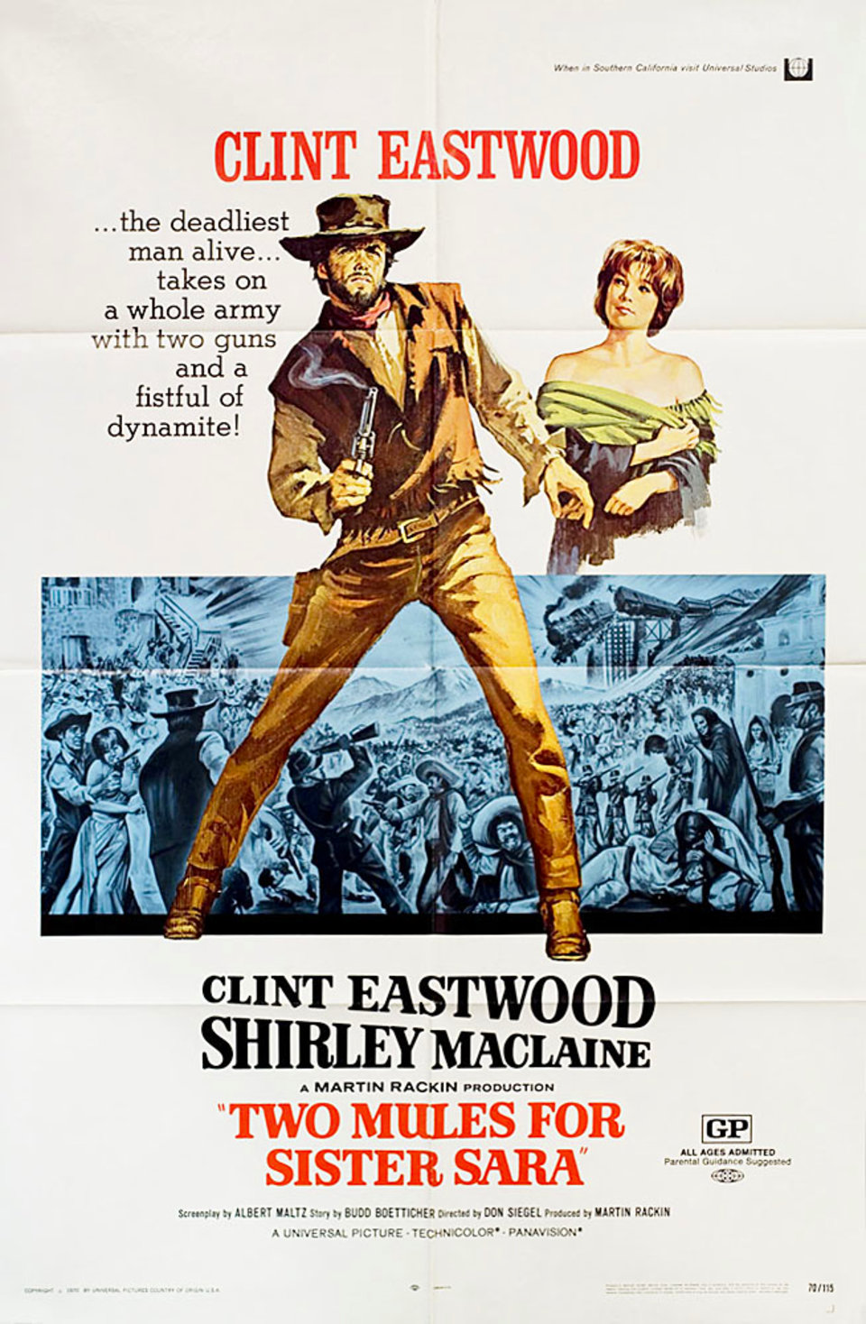 Two Mules for Sister Sara Original 1970 U.S. One Sheet Movie Poster