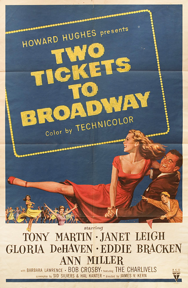 Two Tickets to Broadway Original 1951 U.S. One Sheet Movie Poster