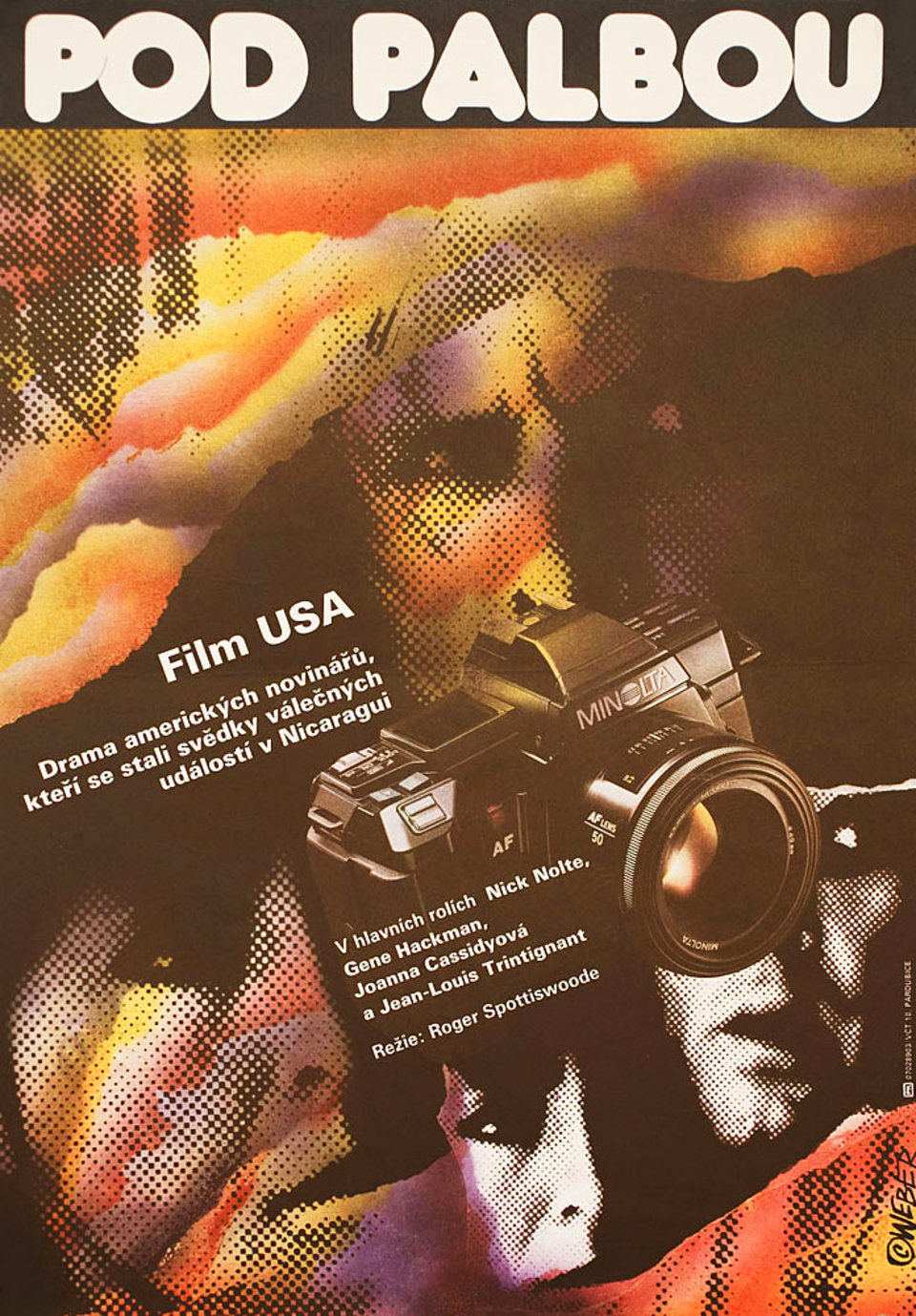 Under Fire Original 1989 Czech A3 Movie Poster