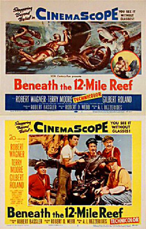 Beneath the 12-Mile Reef Original 1953 U.S. Lobby Card Set