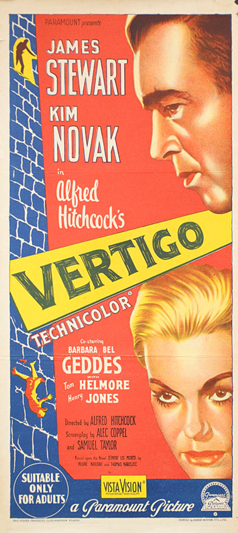 Vertigo 1958 Australian Daybill Poster
