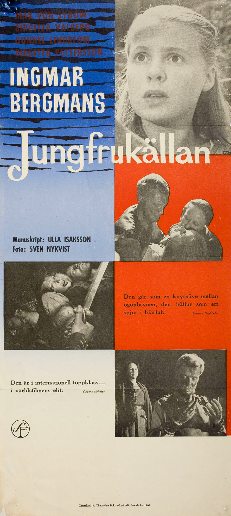 The Virgin Spring Original 1959 Swedish Stolpe Movie Poster