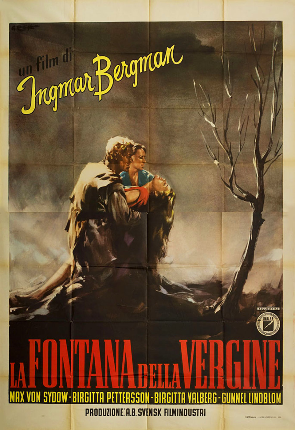 The Virgin Spring Original 1960 Italian Quattro Foglio Movie Poster