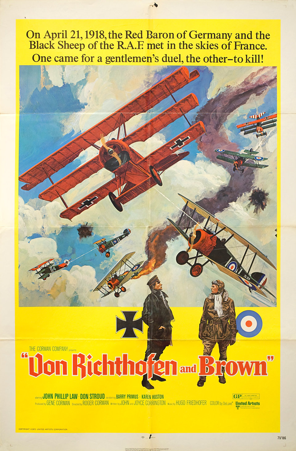 Von Richthofen and Brown Original 1971 U.S. One Sheet Movie Poster