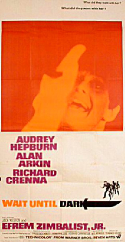 Wait Until Dark Original 1967 U.S. Three Sheet Movie Poster
