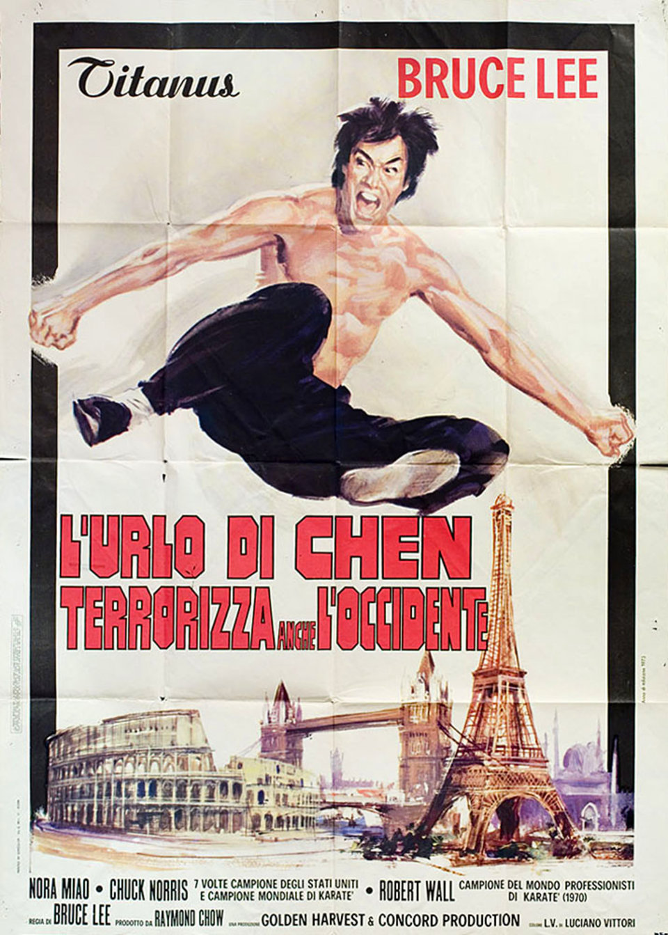 The Way of the Dragon Original 1972 Italian Due Foglio Movie Poster