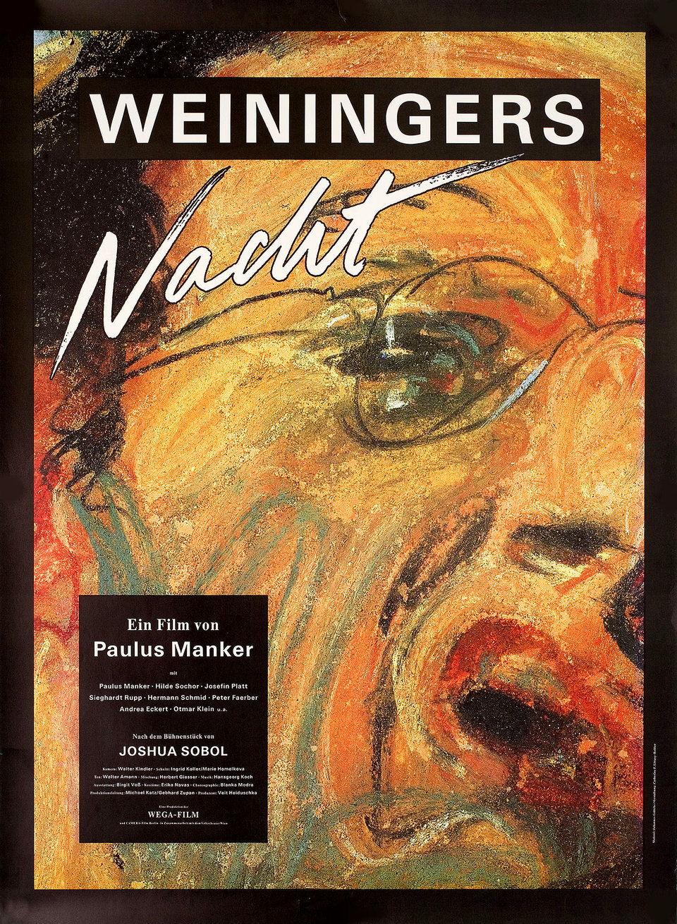 Weininger's Last Night Original 1990 Austrian A1 Movie Poster