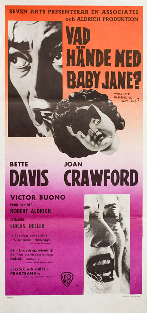 What Ever Happened to Baby Jane? Original 1962 Swedish Stolpe Movie Poster