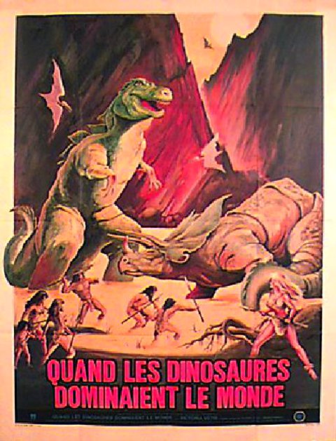 When Dinosaurs Ruled the Earth Original 1970 French Grande Movie Poster