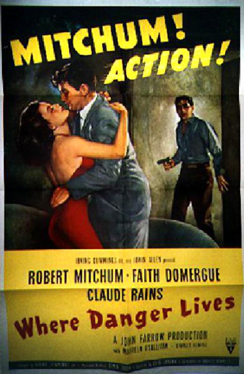 Where Danger Lives Original 1950 U.S. One Sheet Movie Poster