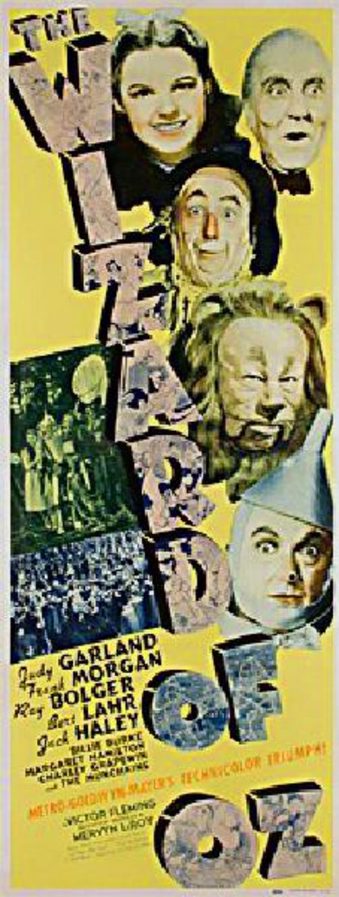 The Wizard of Oz Original 1939 U.S. Insert Movie Poster