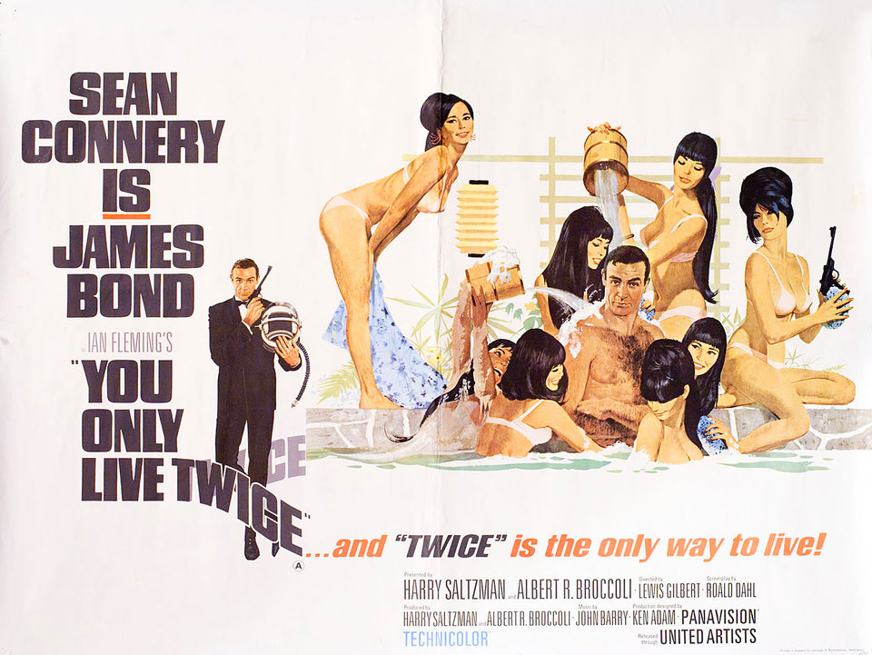 You Only Live Twice Original 1967 British Quad Movie Poster