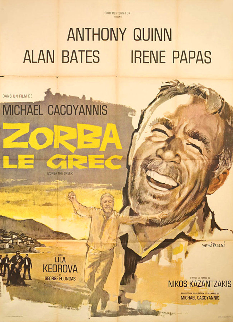 Zorba the Greek Original 1969 French Grande Movie Poster