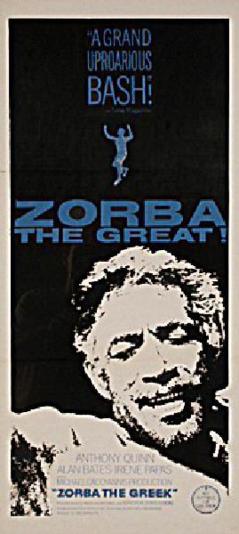 Zorba the Greek Original 1965 Australian Daybill Movie Poster