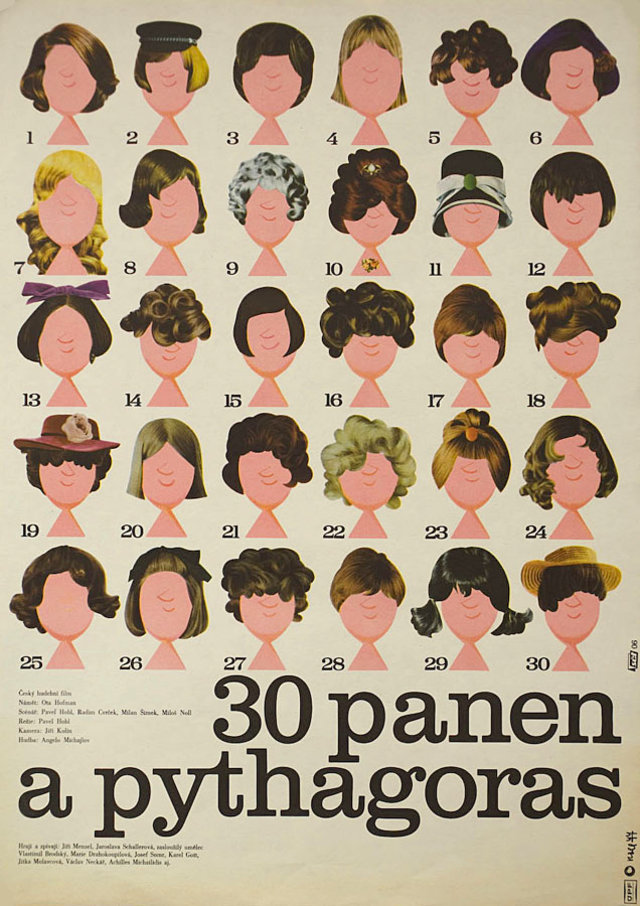 Thirty Maidens and Pythagoras Original 1977 Czech A3 Movie Poster