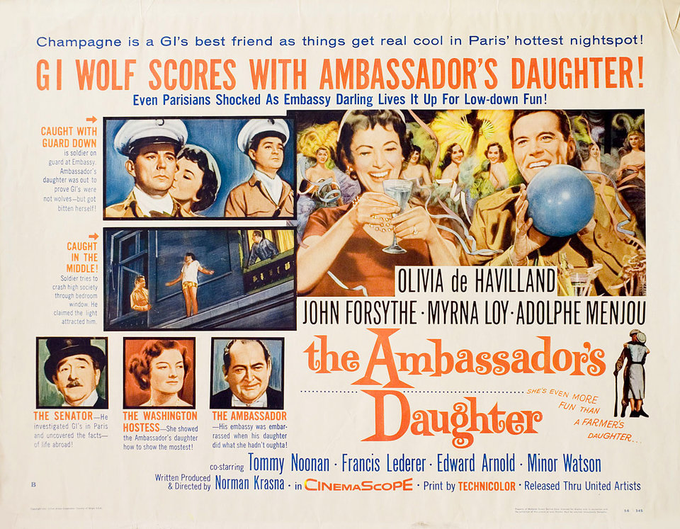 The Ambassador's Daughter Original 1956 U.S. Half Sheet Movie Poster