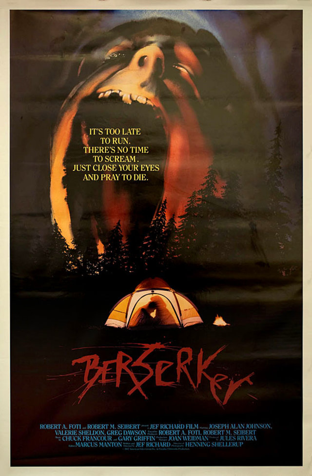 Berserker Original 1987 U.S. One Sheet Movie Poster