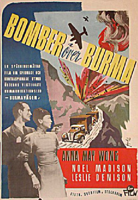 Bombs Over Burma Original 1942 Swedish B1 Movie Poster