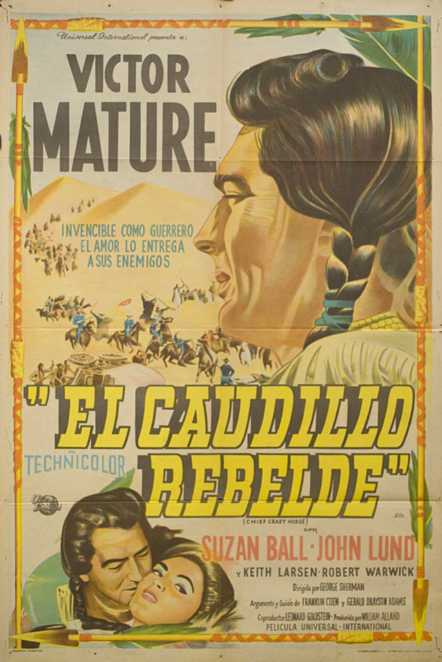 Chief Crazy Horse Original 1955 Argentine Movie Poster