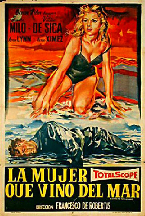 La donna che venne dal mare Original 1956 Argentine Movie Poster