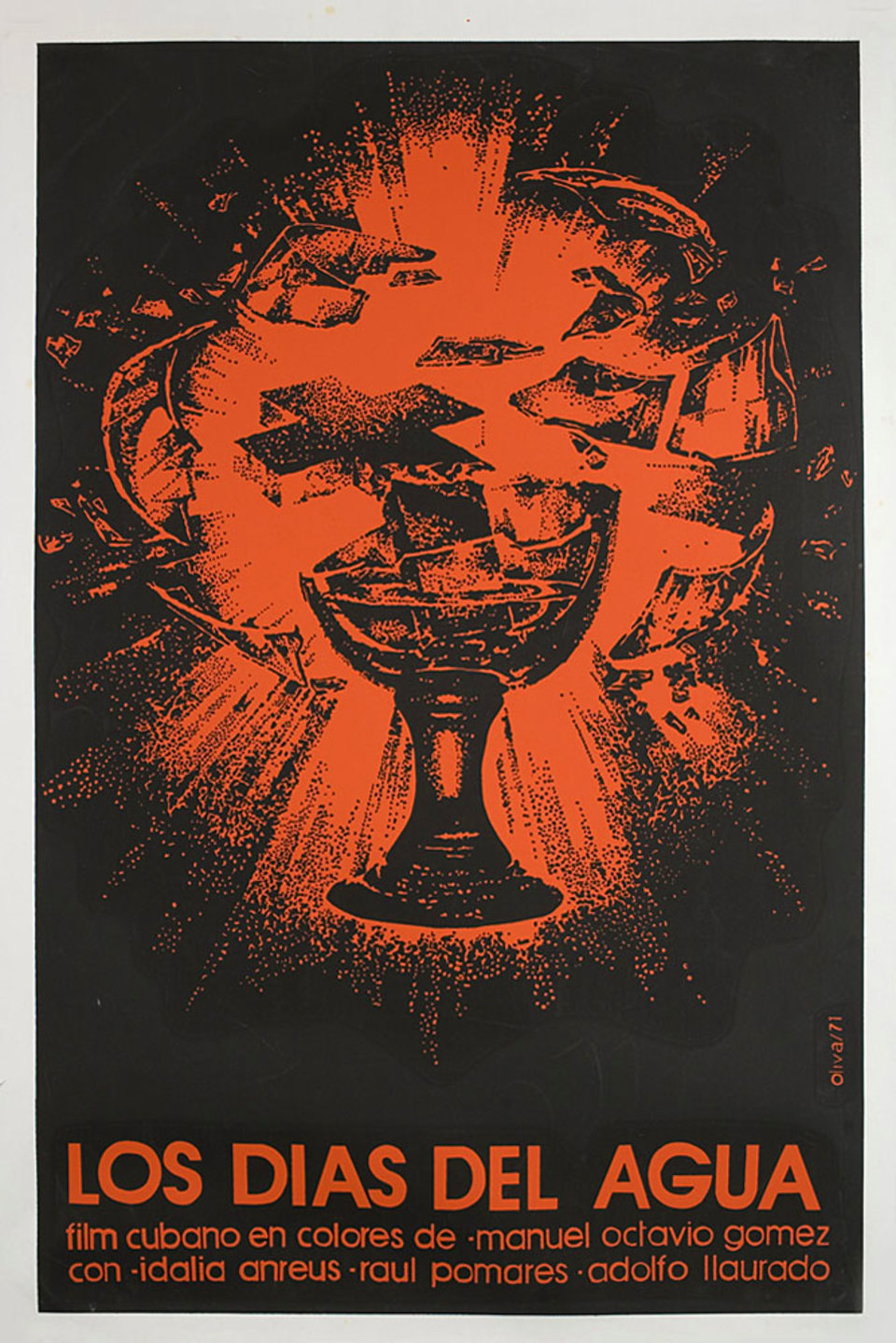 The Days of Water Original 1971 Cuban Movie Poster