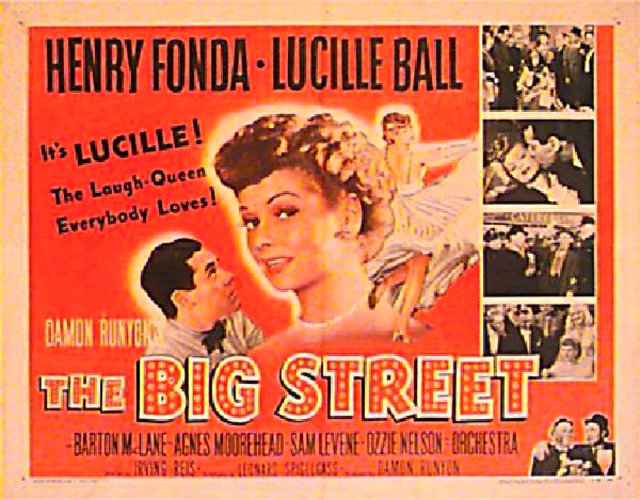 The Big Street Original R1955 U.S. Half Sheet Movie Poster
