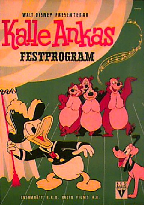 DONALD DUCK'S FESTPROGRAM Original 1957 Swedish B1 Movie Poster