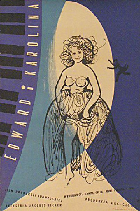 Edouard et Caroline Original 1950 Polish A1 Movie Poster